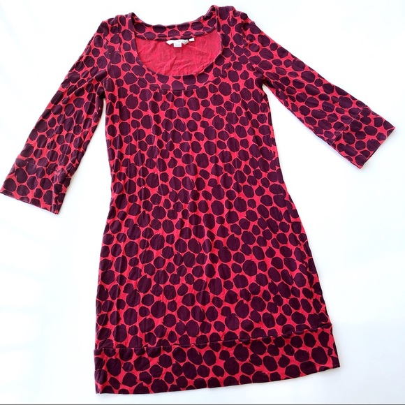 Boden Dresses & Skirts - Boden Purple Print Quarter Sleeve Mini Dress